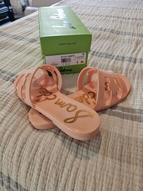 Sam Edelman Bay Jelly Rosette Slide Sandals - Blush Pink